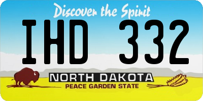 ND license plate IHD332