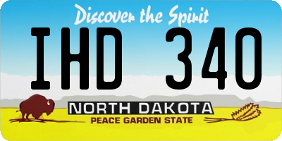ND license plate IHD340