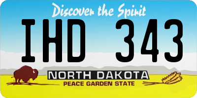 ND license plate IHD343