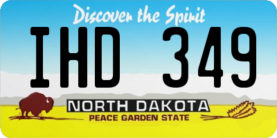 ND license plate IHD349
