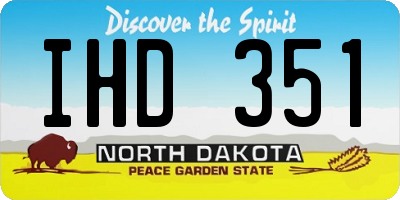 ND license plate IHD351