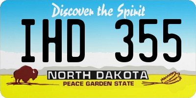 ND license plate IHD355