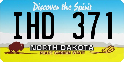 ND license plate IHD371