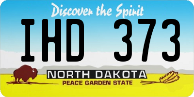 ND license plate IHD373