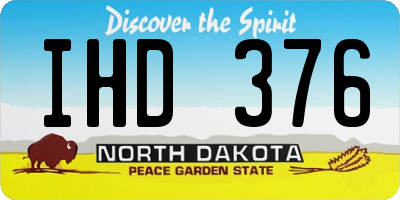 ND license plate IHD376