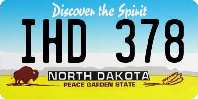 ND license plate IHD378
