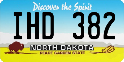 ND license plate IHD382