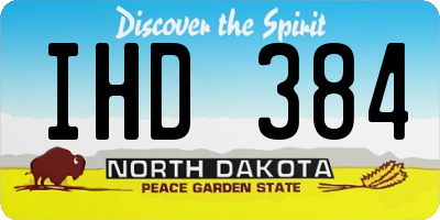 ND license plate IHD384