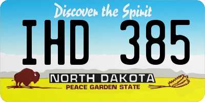 ND license plate IHD385