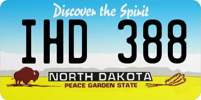 ND license plate IHD388