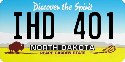 ND license plate IHD401