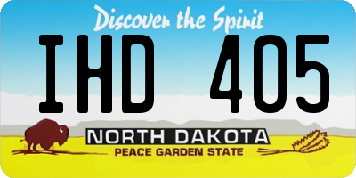 ND license plate IHD405