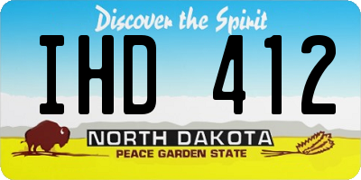 ND license plate IHD412