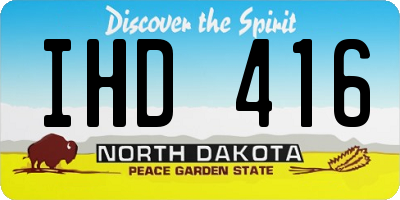 ND license plate IHD416
