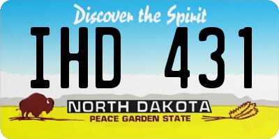 ND license plate IHD431