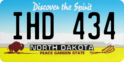ND license plate IHD434