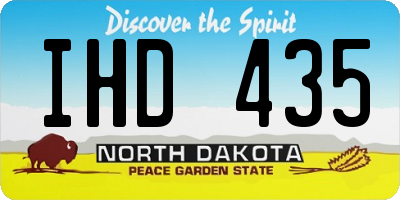 ND license plate IHD435