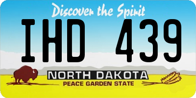 ND license plate IHD439