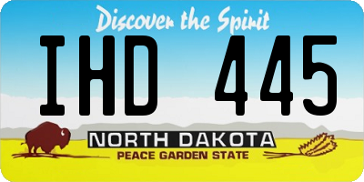 ND license plate IHD445