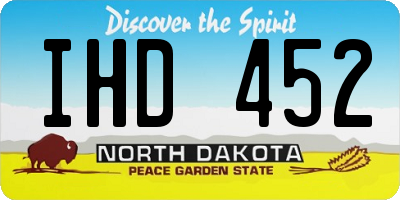 ND license plate IHD452