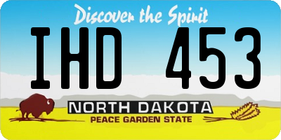 ND license plate IHD453