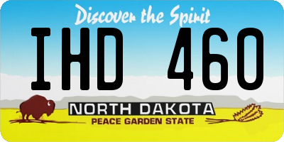 ND license plate IHD460