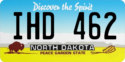 ND license plate IHD462