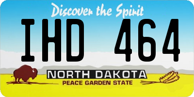 ND license plate IHD464
