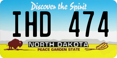 ND license plate IHD474