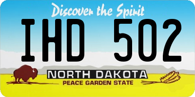 ND license plate IHD502