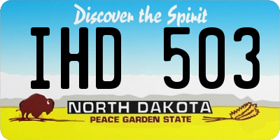 ND license plate IHD503