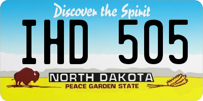 ND license plate IHD505