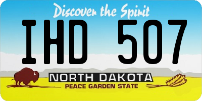 ND license plate IHD507