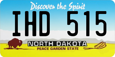 ND license plate IHD515