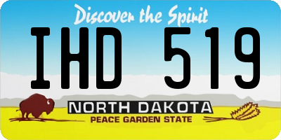 ND license plate IHD519
