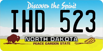 ND license plate IHD523