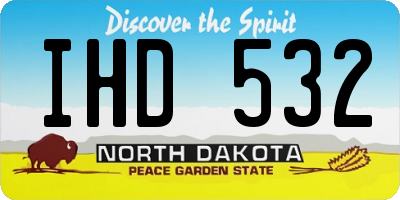 ND license plate IHD532