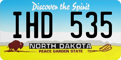 ND license plate IHD535