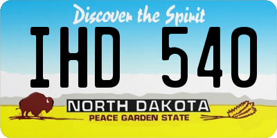 ND license plate IHD540