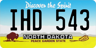 ND license plate IHD543