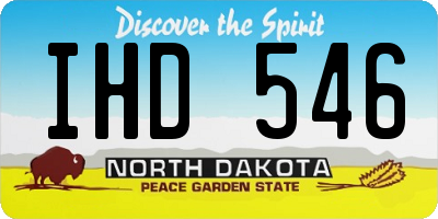 ND license plate IHD546