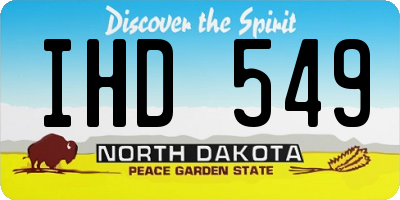 ND license plate IHD549