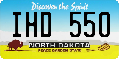 ND license plate IHD550