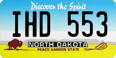 ND license plate IHD553