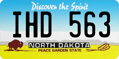 ND license plate IHD563