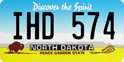 ND license plate IHD574