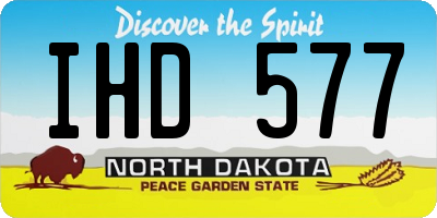 ND license plate IHD577