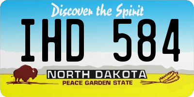 ND license plate IHD584