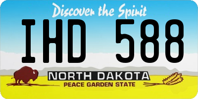ND license plate IHD588