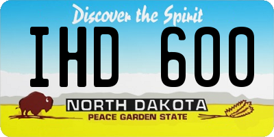 ND license plate IHD600